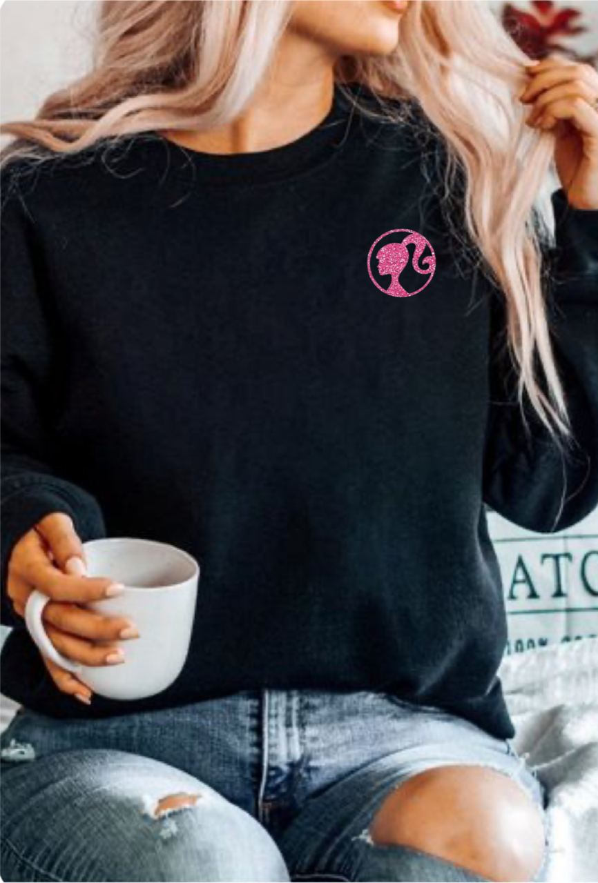 Barbie silhouette sweatshirt shirt| Barbie tee| barbie sweatshirt| cute sweatshirt| Girl power shirt| Girl power sweatshirt| Cute sweatshirt