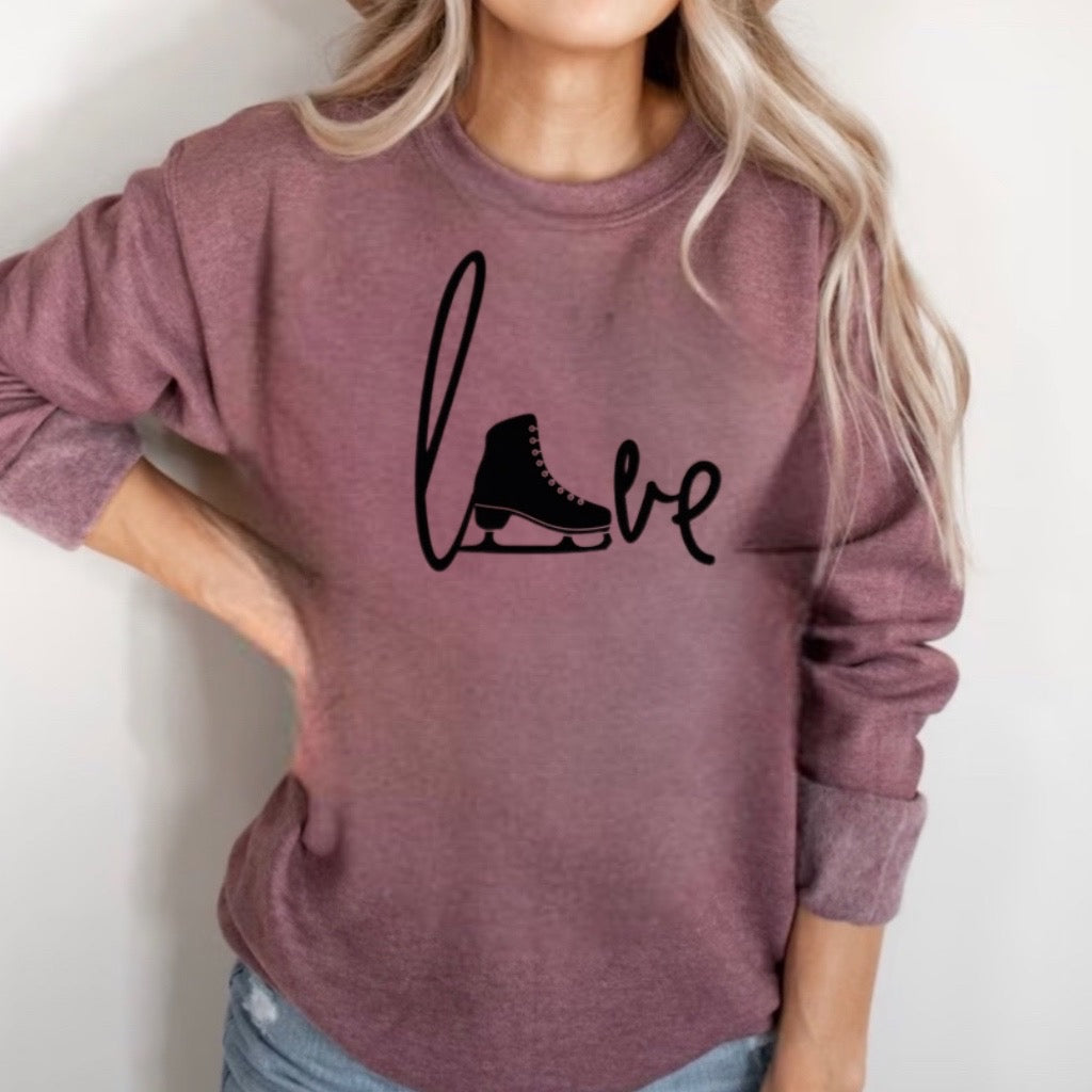 Figure skate love sweatshirt| Figure Skating Sweatshirt