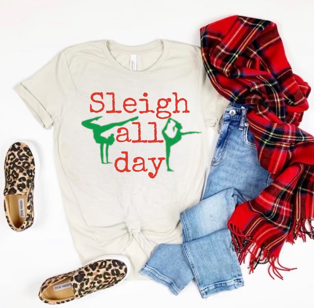 Sleigh all day Christmas Gymnast shirt| Christmas shirt for gymnast| Gymnastics Christmas