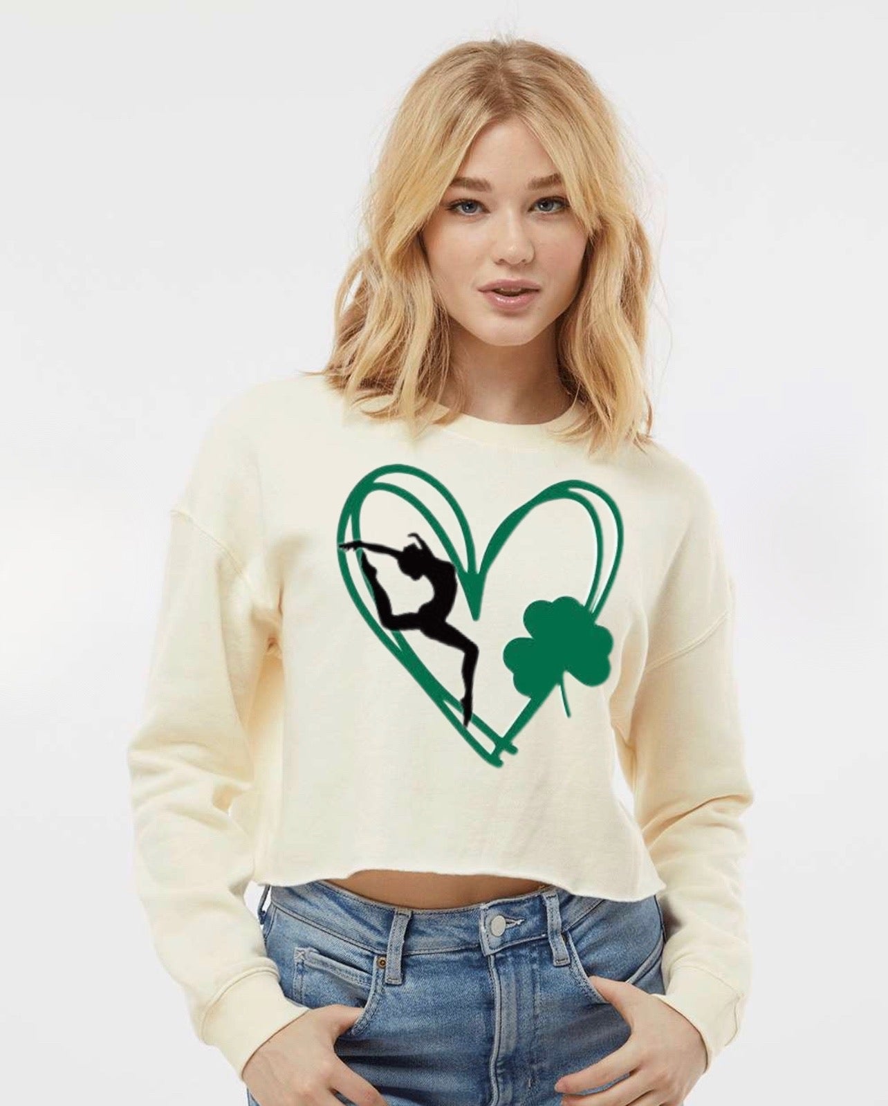 Gymnastics st patricks day CROP sweatshirt.