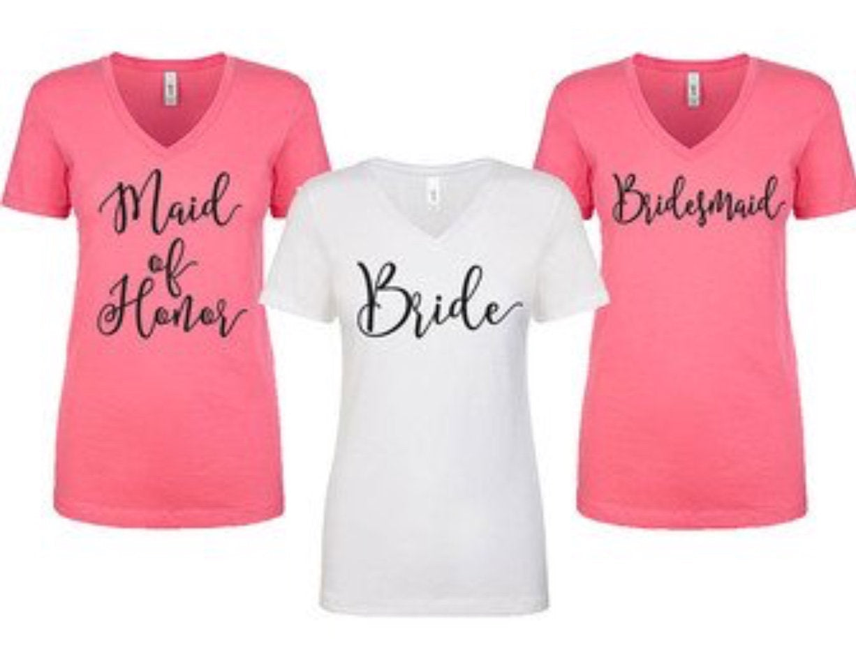 Bride and Bridesmaid shirts, Maid of honor shirt, bride shirt, bride and co shirts, bridesmaid shirts, bachelorette weekend, Nashville party