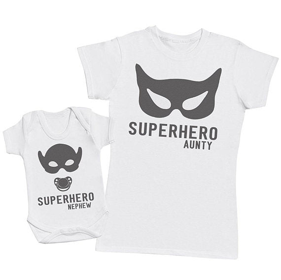 Superhero aunt and nephew shirts, Aunt and Me shirts, Super hero shirts, aunt and me matching shirts, gift for nephew, gift for aunt