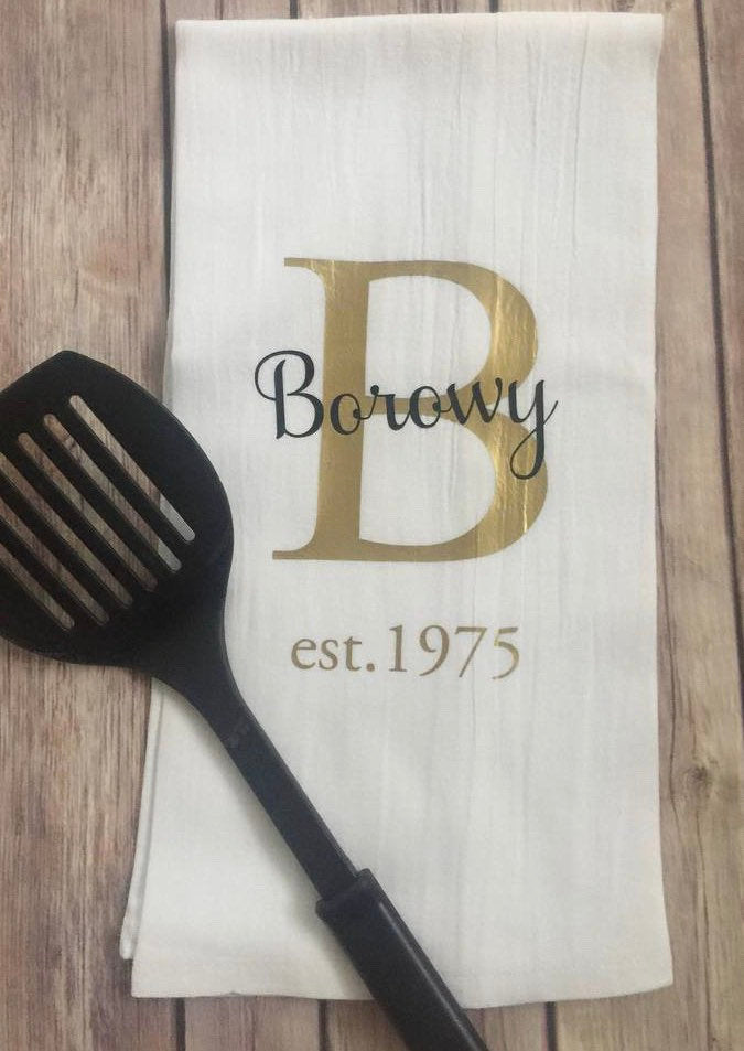 Custom tea towels, personalized new home gift, tea towels, new home owners gift, personalized tea towel, monogrammed tea towel