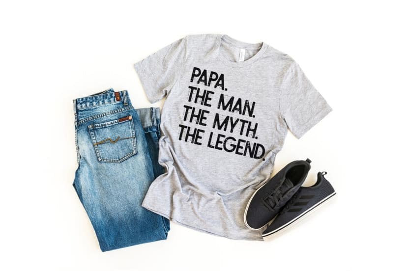 Papa the man the myth the legend shirt, grandpa shirt, birth announcement, gift for pap
