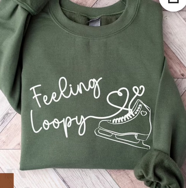 Loopy green sweatshirt| Figure Skating Sweatshirt