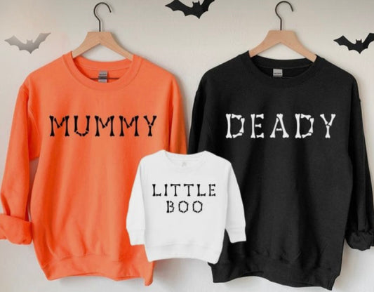 Family Sweatshirts| Mummy Sweatshirt| Deady Sweatshirt| Little Boo Sweatshirt| Halloween sweatshirt| Family Halloween shirts