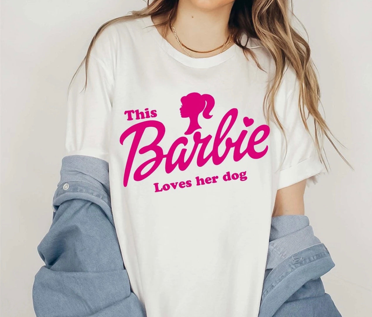 This Barbie Loves her dog shirt| Barbie tee| Barbie movie| Barbie shirt| Barbie shirt| Barbie tee| Barbie Girl shirt