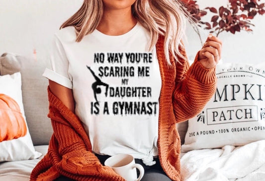 You can't scare me gymnast mom shirt| Gymnastics halloween shirt| gymnast halloween shirt| gymnast shirt