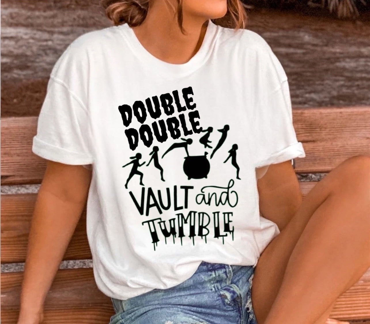 Double Double vault and tumble shirt| Gymnastics halloween shirt| gymnast halloween shirt| gymnast shirt