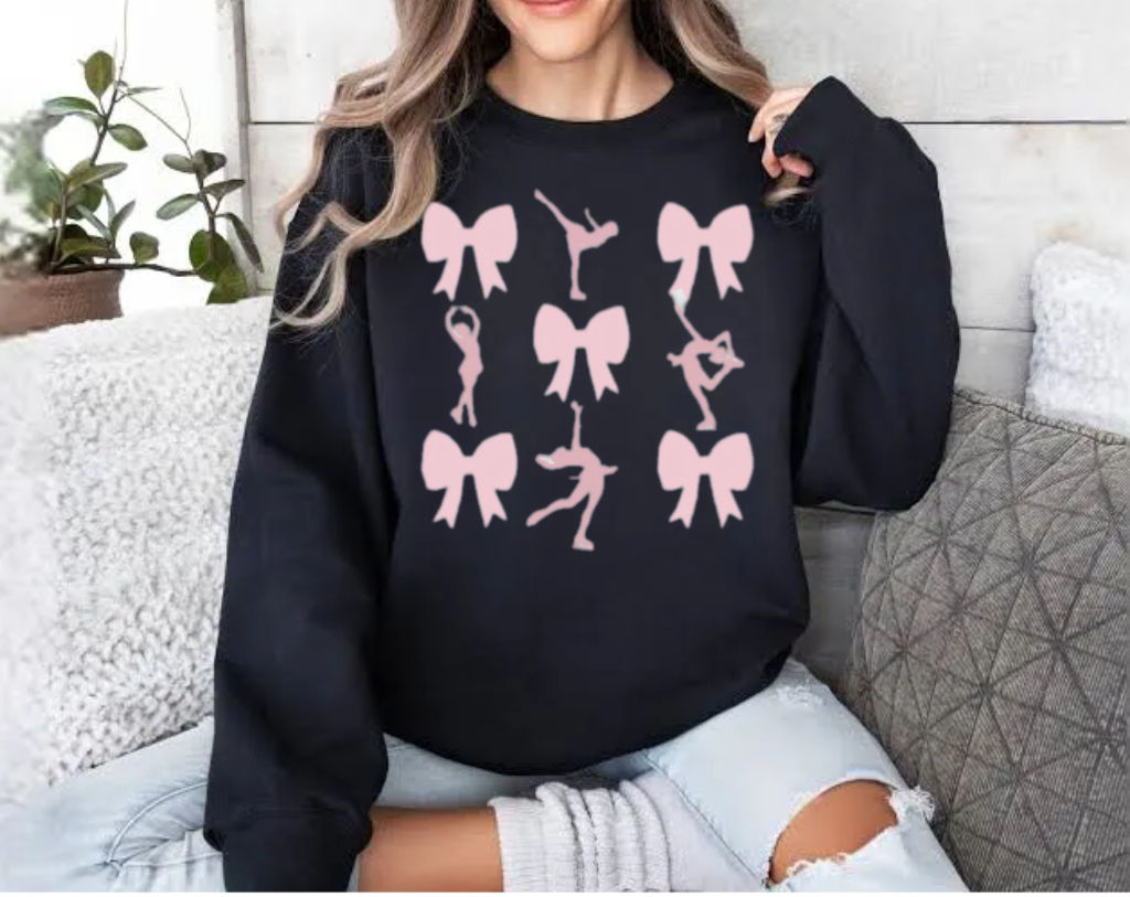 Skater bow  sweatshirt| Figure Skating Sweatshirt