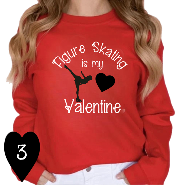 Skating valentine sweatshirt| Figure Skating Sweatshirt