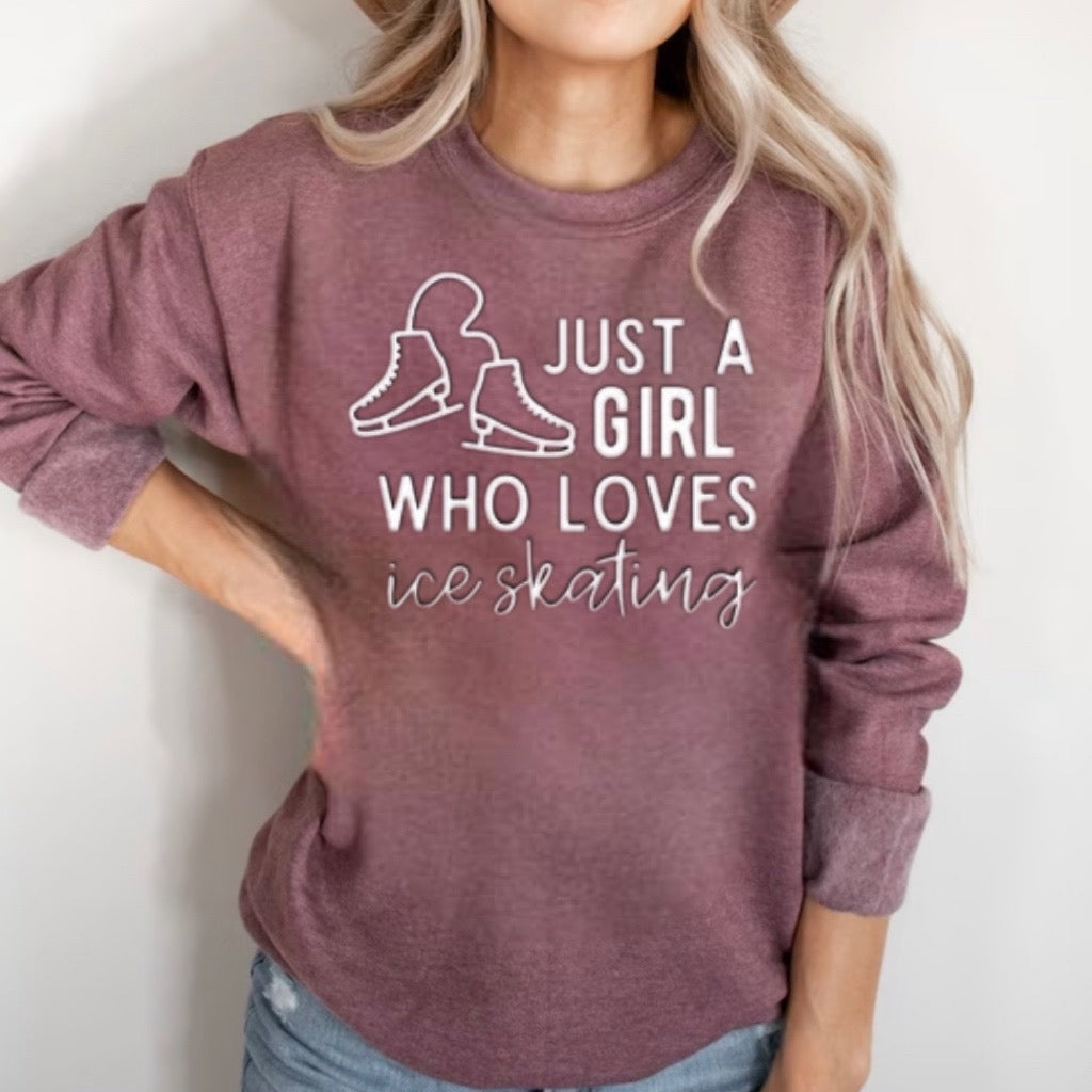 Just a girl who loves skating sweatshirt| Figure Skating Sweatshirt
