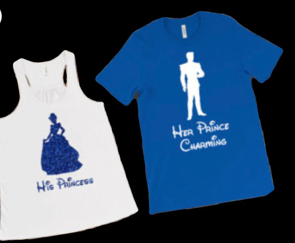 His Princess her prince charming shirt SET | Disney couple shirt SET OF 2