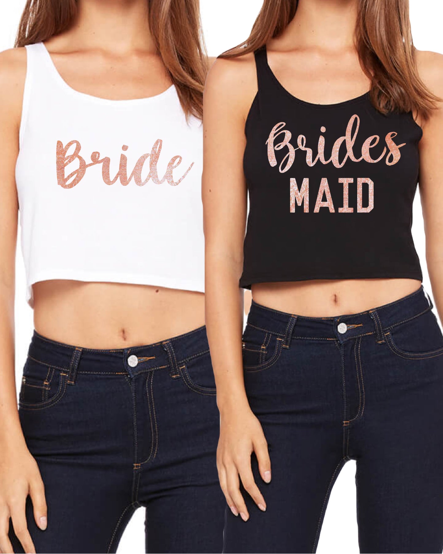 Bride and bridesmaid crop shirts, bridesmaid crop top, bride shirt, bride and co shirts, bridesmaid shirts, bachelorette weekend, Nashville Bachelo