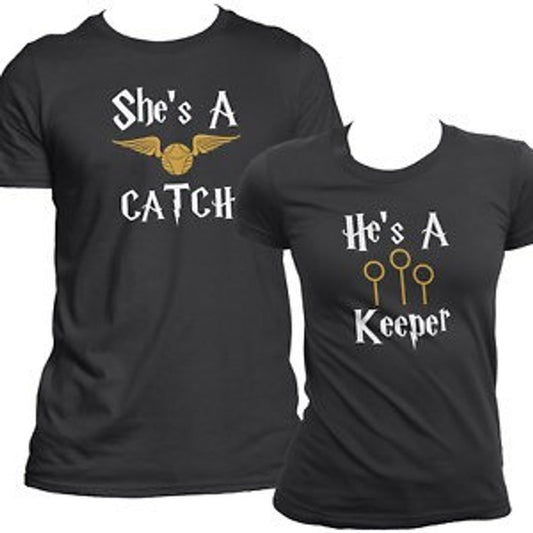 She's a catch, he's a keeper. Harry potter His and hers set.