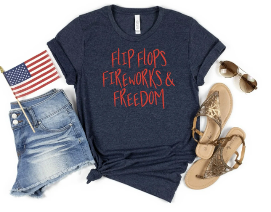 Flipflops fireworks and freedom shirt| Summer shirt| 4th of July shirt