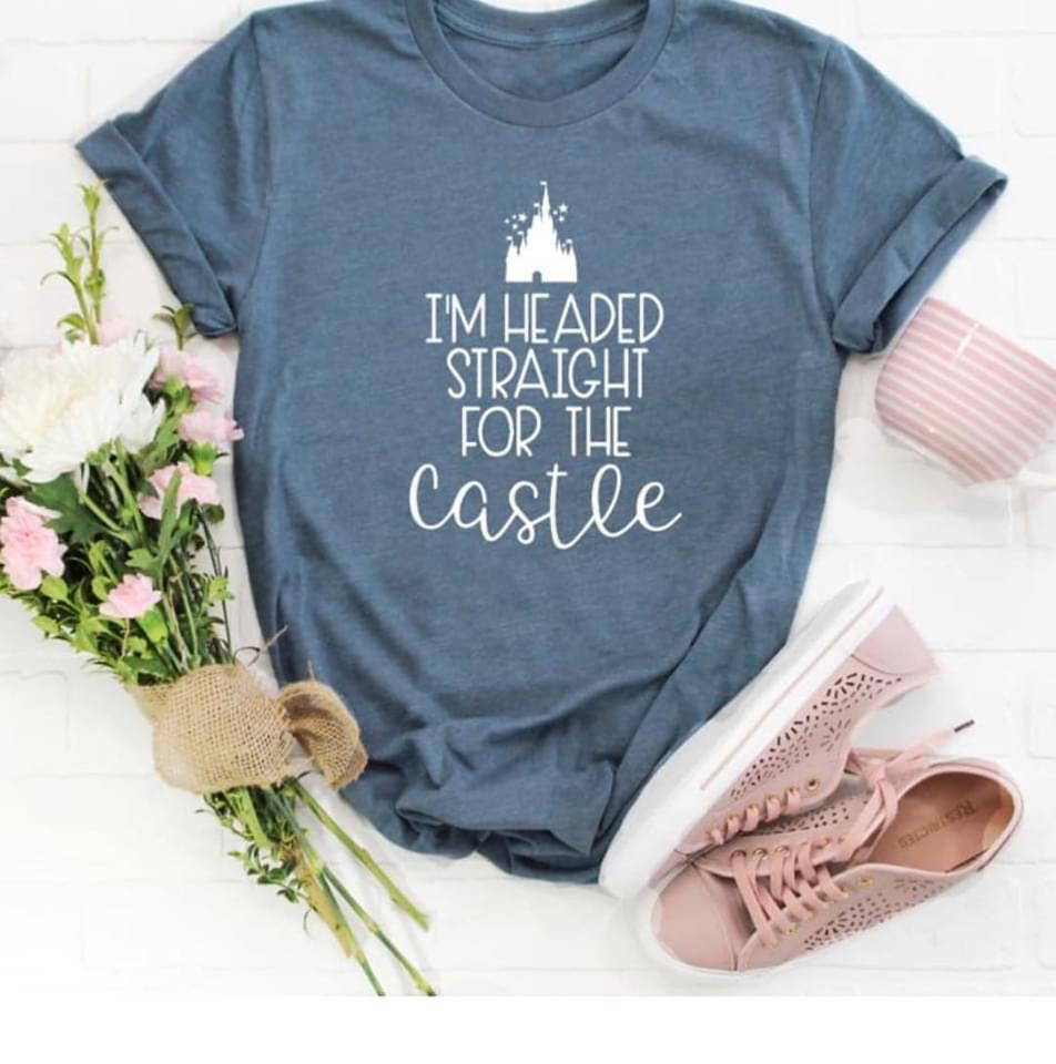 Disney bound shirt, Im headed straight for the castle shirt, disney trip, we are going to disney shirt, disney road trip, castle shirt