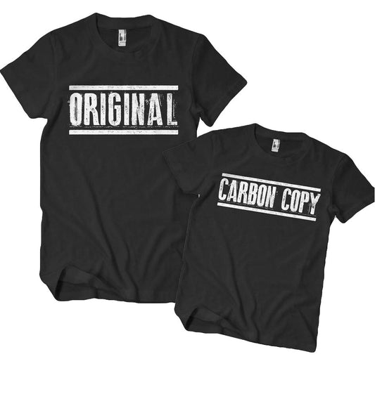 Original and Carbon Copy, Daddy and Me shirts, Just like daddy,  Dad and me matching shirts, matching family shirts, mom and dad matching