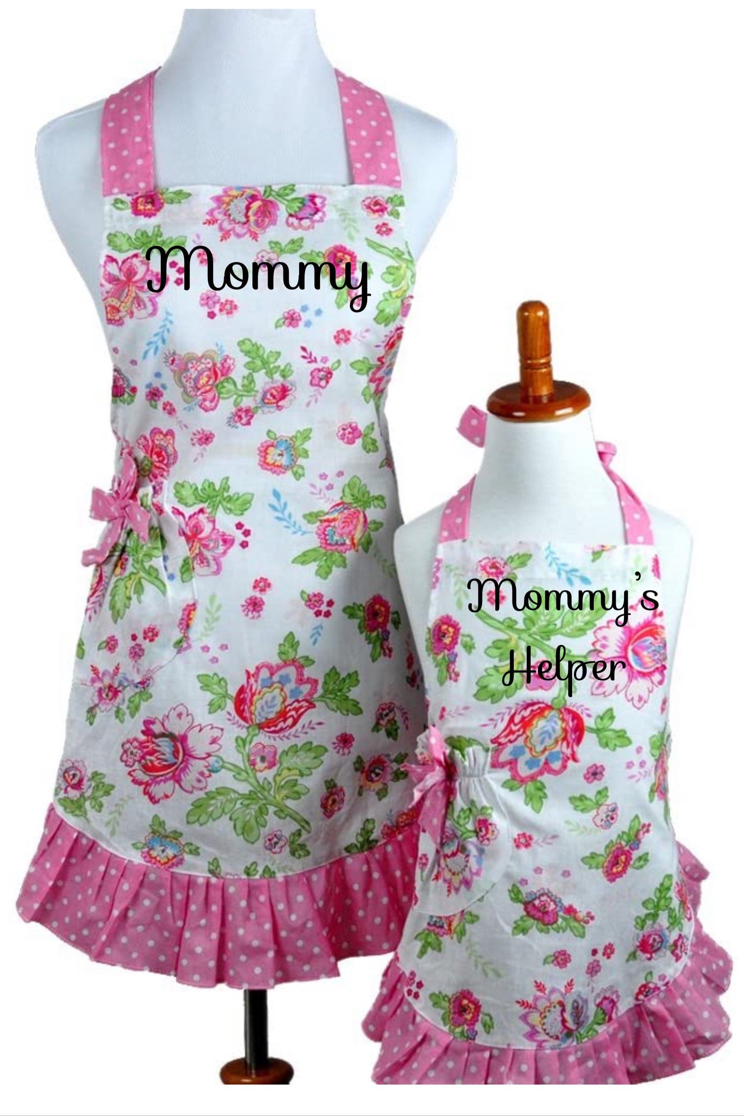 Mommy and me aprons, mom and kid cooking apron set, personalized apron, mommy and me set, cupcake apron set, matching aprons, custom aprons