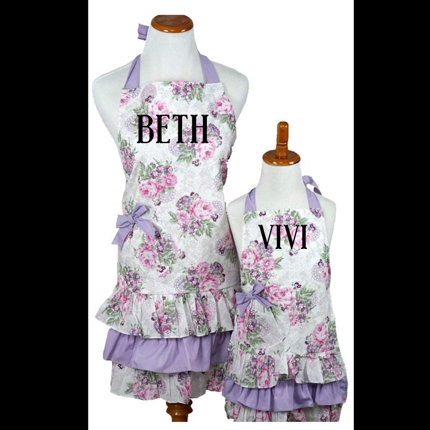 Mommy and me aprons, mom and kid cooking apron set, personalized apron, mommy and me set, cupcake apron set, matching aprons, custom aprons