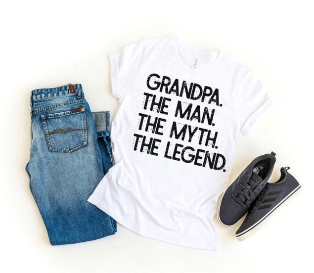 Grandpa the man the myth the legend shirt, grandpa shirt, birth announcement, gift for grandpa
