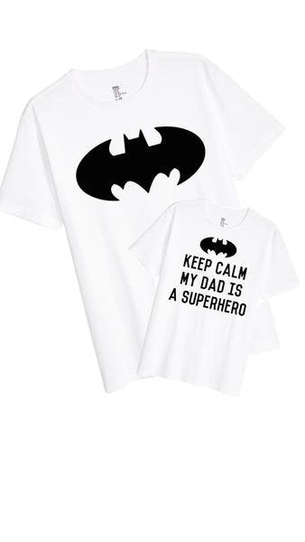 Dad and son shirt set, Keep calm my dad is a superhero shirt, bat dad shirt, batman and sidekick shirt, batman dad shirt, matching dad shirt
