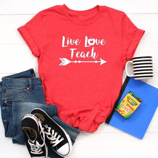 Live love teach shirt, teacher shirt, gift for her, gift for teacher, teachers gift, Christmas gift for teacher, fun teacher gift