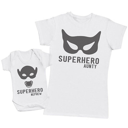 Superhero aunt and nephew shirts, Aunt and Me shirts, Super hero shirts,  aunt and me matching shirts, gift for nephew, gift for aunt
