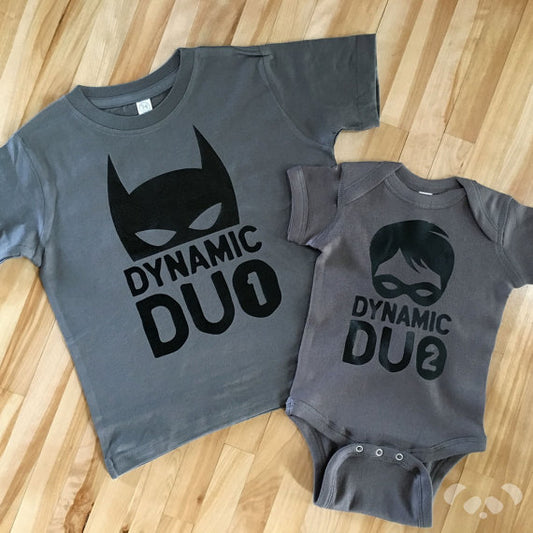 Dynamic duo shirts, super brothers, big and little shirt, pregnancy announcement, brothers shirt, superhero brothers shirt, batman brothers