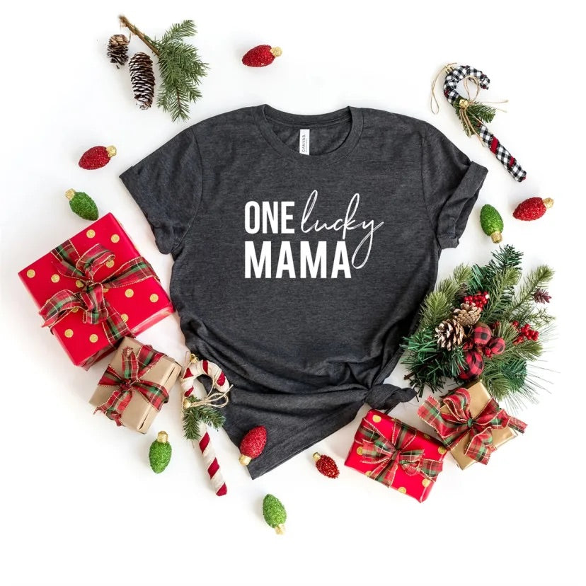 One lucky mama shirt, mom life shirt, love being a mom, shirt for mom, Raising humans, Raising kids, mom life shirt, mom of boys, girl mom