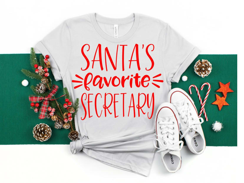 Santas favorite Secretary shirt, Secretary shirt, gift for secretary, secretary gift, gift for her, school office shirt, school secretary