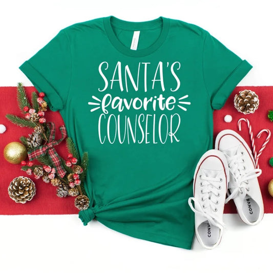 Santas favorite nurse counselor shirt, counselors gift, gift for counselor, Christmas gift for counselor, Santa shirt, counselor gift,