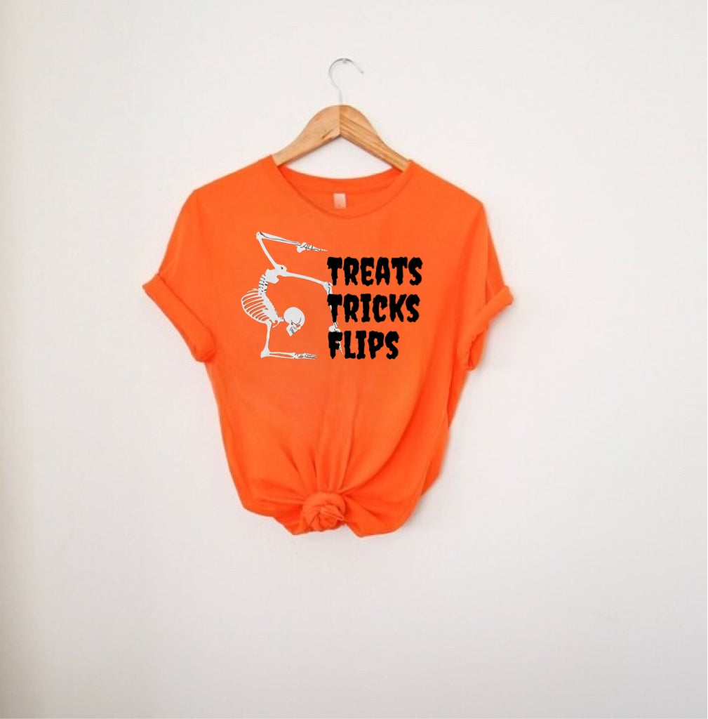 Gymnast treats tricks and flips Halloween Shirt